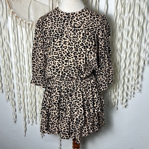 Zadig & Voltaire NWOT Rooka Leopard Print Mini Dress Size XS - Picture 2 of 14